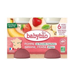 Babybio Jablko, banán a jahody 2x130 g obraz