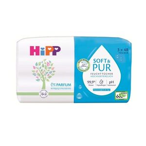 Hipp Babysanft Čisticí vlhčené ubrousky Soft & Pur 3x48 ks obraz