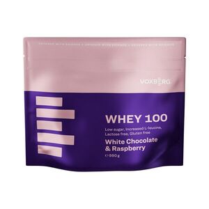 Voxberg Whey Protein 100 990g - bílá čokoláda s malinou obraz