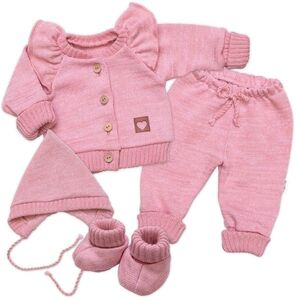 Baby Nellys Rostoucí pletená sada 4D Girl s volánkem Love, růžová, vel. 68/74 obraz