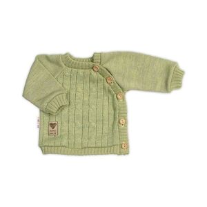 Baby Nellys Rostoucí pletený svetřík a kalhoty s kapsou Hand Made 2D, Nature, olivová obraz