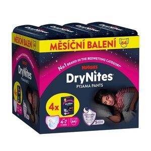 HUGGIES DryNites Natahovací kalhotky pro dívky 4–7 let 17–30 kg JUMBO 4x16 ks obraz