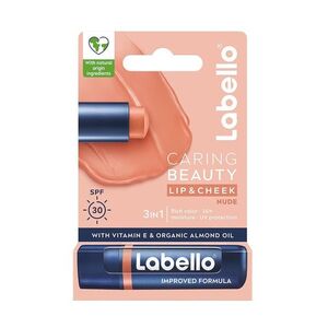 Labello Caring Beauty Nude barevný balzám na rty a tváře 4, 8 g obraz