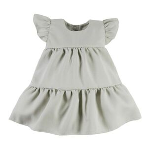 EEVI Dívčí šaty s volánky Nature - khaki, vel. 68 obraz