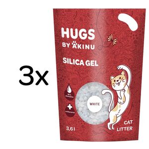 Akinu HUGS by Akinu Silika gel bílý stelivo pro kočky 3 x 3, 6 l obraz