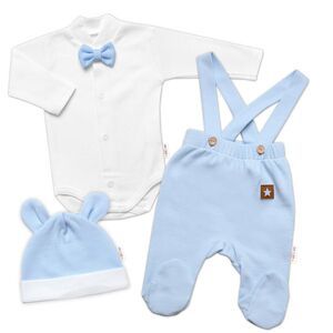 Baby Nellys 3D souprava Gentleman s dl. rukávem - modrá/bílá, vel. 56 obraz