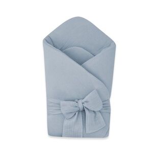 Baby Nellys Elegantní mušelínová zavinovačka s vázáním Nature, 75x75 cm, jeans obraz