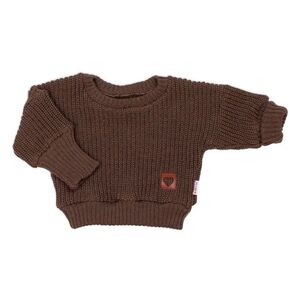 Baby Nellys Rostoucí oversize pletený svetřík pro miminko, hnědý, 68/74 obraz