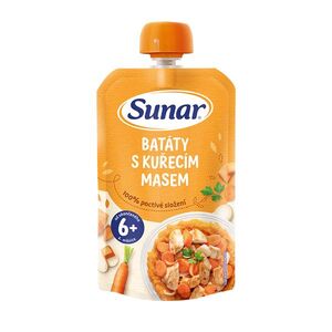 Sunar Příkrm Batáty s kuřecím masem 6m+ kapsička 120 g obraz