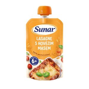 Sunar Příkrm Lasagne s hovězím masem 6m+ kapsička 120 g obraz
