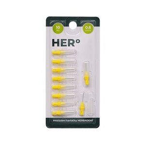 Herbadent HERo 0, 6 mm náhradní mezizubní kartáčky 10 ks žluté obraz