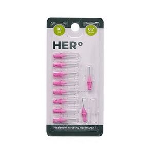 Herbadent HERo 0, 7 mm náhradní mezizubní kartáčky 10 ks růžové obraz