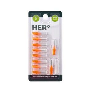 Herbadent HERo 0, 8 mm náhradní mezizubní kartáčky 10 ks oranžové obraz