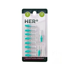 Herbadent HERo 0, 9 mm náhradní mezizubní kartáčky 10 ks zelené obraz