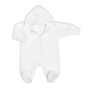 Baby Nellys Pletený overal s kapucí, CUTE - bílý, vel. 62 obraz