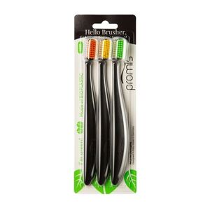 Promis Zubní kartáček Soft 3 ks Black obraz