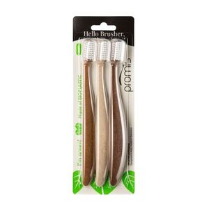 Promis Zubní kartáček Soft 3 ks Wood Love obraz