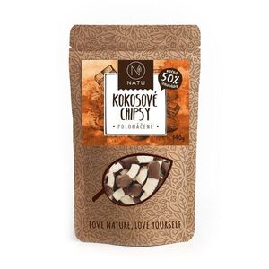 NATU Kokosové chipsy polomáčené 50% hořká čokoláda 140 g obraz
