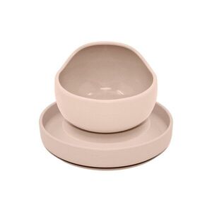 Petite&Mars Set jídelní silikonový TAKE&MATCH 2 ks talíř + miska Desert Sand 6m+ obraz