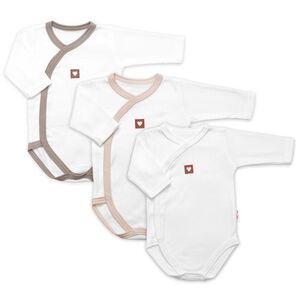 Baby Nellys Rostoucí výhodná sada, 3x Body zap. bokem Nature - béžová/taupe/bílá, vel. 62/68 obraz