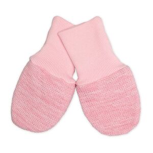 Baby Nellys Pletené kojenecké rukavičky vel. 56/68 - 1 pár, růžový melírek obraz