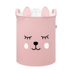 SIPO Koš na hračky se šňůrkou, skládací bavlněný / 43 l, Teddy Bear Pink obraz