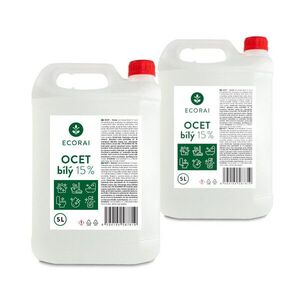 Ecorai Ocet bílý 15 % na úklid EXTRA ÚČINNÝ - kanystr 2 x 5 l (10 l) výhodné balení obraz