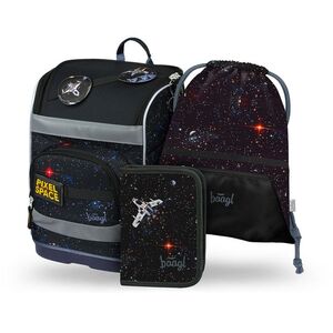 Baagl SET 3 Zippy plus Pixel Space: aktovka, penál, sáček obraz