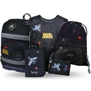 Baagl SET 5 Zippy Plus Pixel Space: aktovka, penál, sáček, zástěra, peněženka obraz