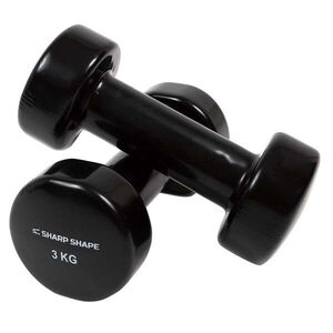 SharpShape Vinylové činky 2 x 3 kg černé obraz