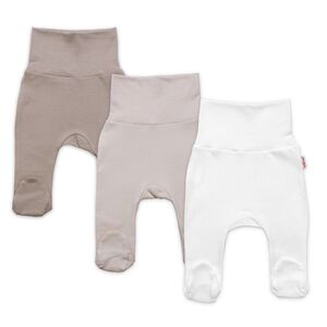 Baby Nellys Rostoucí výhodná sada, 3x polodupačky - béžová/taupe/bílá, vel. 62/68 obraz