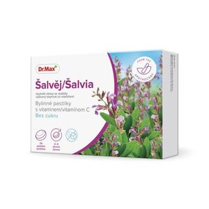 Dr. Max Šalvěj Bylinné pastilky s vitaminem C bez cukru 24 pastilek obraz