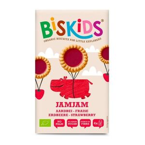 Biskids BIO dětské koláčky s jahodovým džemem 36m+ 100 g obraz