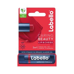 Labello Caring Beauty Red barevný balzám na rty a tváře 4, 8 g obraz