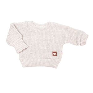 Baby Nellys Rostoucí oversize pletený svetřík pro miminko, sv. béžový obraz