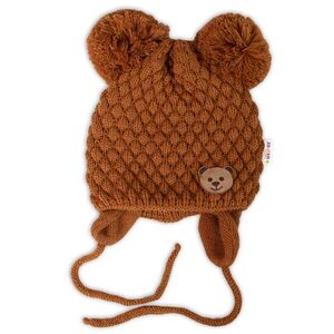 Baby Nellys Zimní pletená čepice Teddy Bear, hnědá obraz