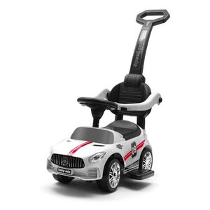 Baby Mix Dětské odrážedlo se zvukem a vodící tyčí RACER bílé obraz