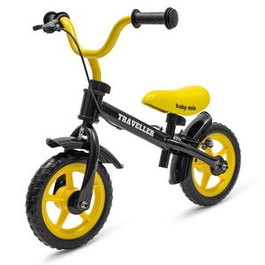 Baby Mix Dětské balanční kolo s brzdou Traveller černé obraz