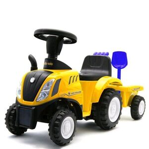 Baby Mix Dětské odrážedlo traktor s vlečkou a nářadím New Holland žlutý obraz