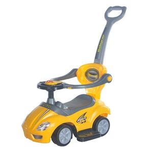 Baby Mix Dětské odrážedlo s vodící tyčí 3v1 Mega Car žluté obraz
