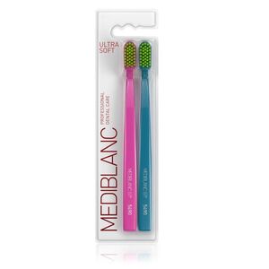 MEDIBLANC Zubní kartáček Ultra Soft 2 ks růžová + modrá obraz