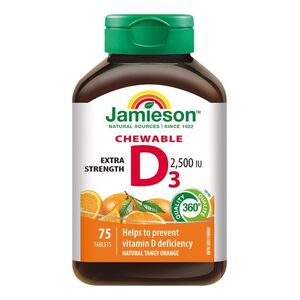 Jamieson Vitamín D3 2500 IU pomeranč 75 cucacích tablet obraz