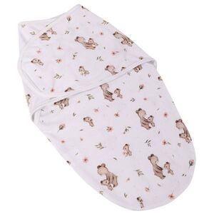 Baby Nellys Bavlněný zavinovací vak, zavinovačka Premium Mommy Bear, bílá/hnědá obraz