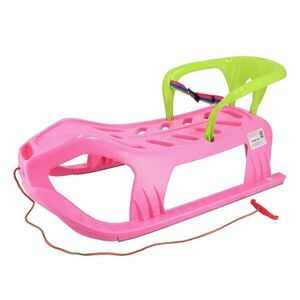 Baby Mix Plastové sáňky s opěradlem SNOW STAR růžové obraz