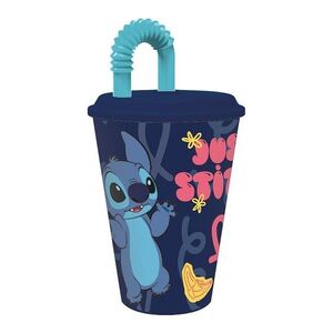 Stor Stitch 430 ml plastový kelímek s brčkem 1 ks obraz