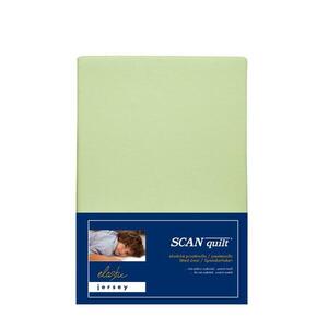 SCANquilt dětské prostěradlo JERSEY ELASTIC LYCRA světle zelená 60 x 120 cm na výšku matrace až 15 cm obraz