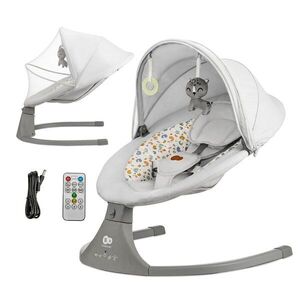 Kinderkraft Lehátko houpací s melodií 2v1 Lumi, do 9 kg, Premium Light Grey obraz