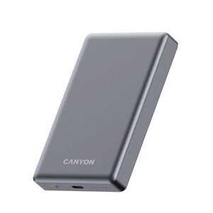 Canyon Power Bank PB-510, 10000 mAh, Magsafe wireless, 20W, Dark grey obraz