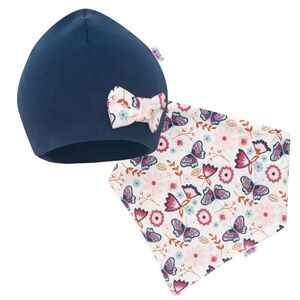 New Baby Kojenecká čepička s šátkem na krk Missy modrá, vel. 92 (18-24m) obraz
