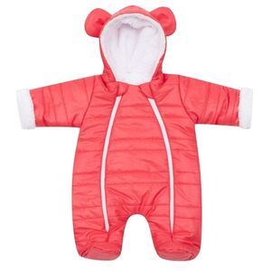 New Baby Zimní kojenecká kombinéza s kapucí a oušky Pumi red raspberry, vel. 74 (6-9m) obraz